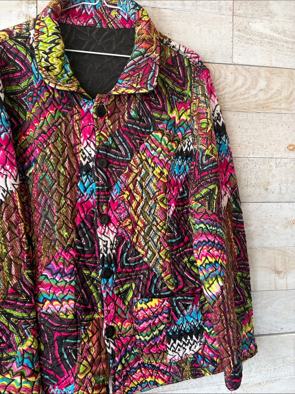 Vibrant patchwork swing jacket - Picture 4 of 6